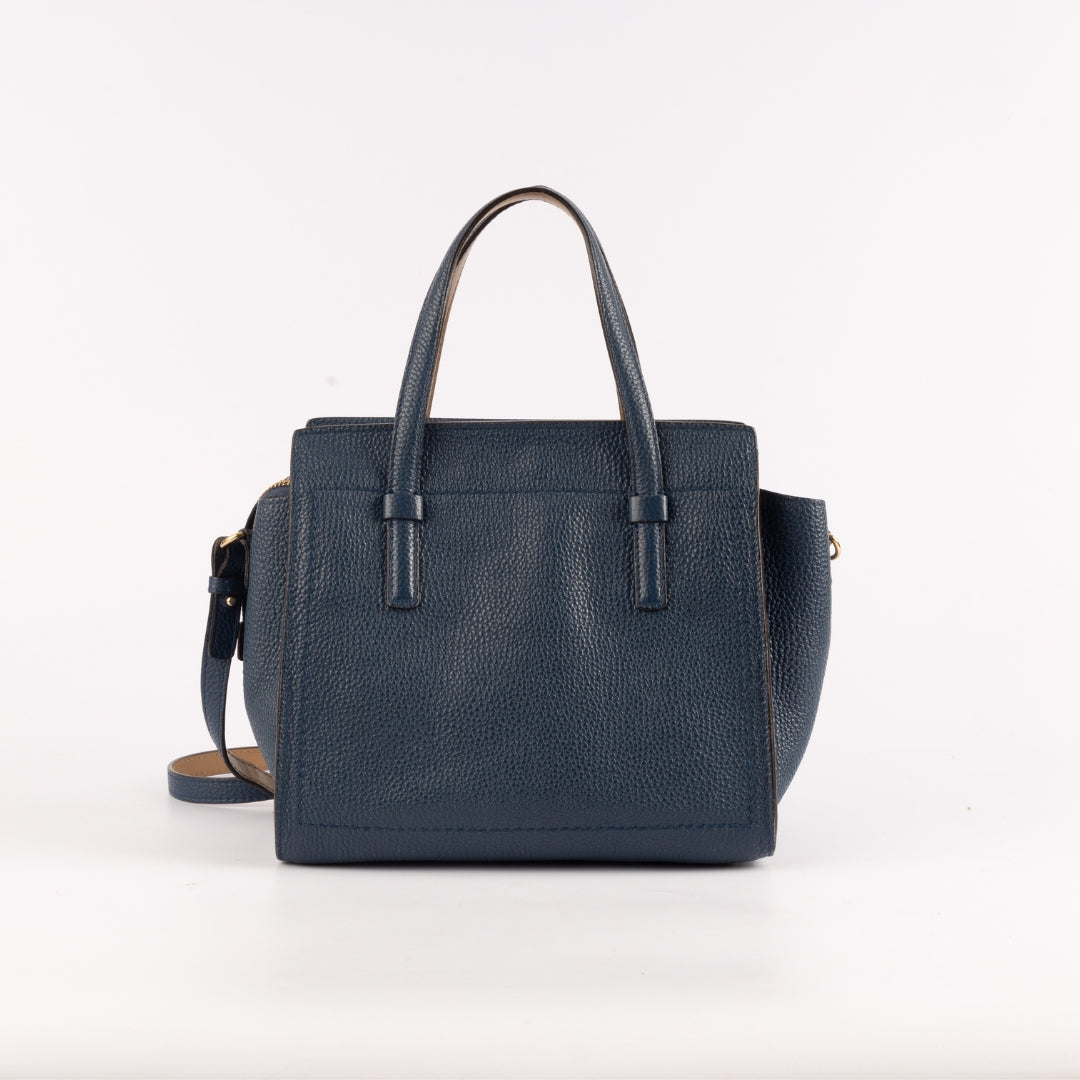 Salvatore Ferragamo Blue Leather Small Amy Satchel
