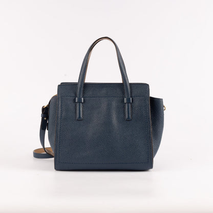 Salvatore Ferragamo Blue Leather Small Amy Satchel