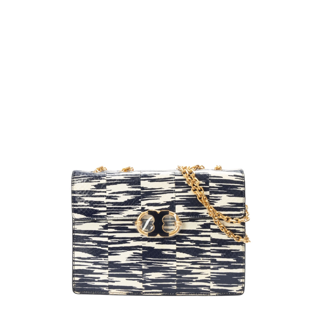 Tory Burch Navy Blue Gemini Link Shoulder Bag