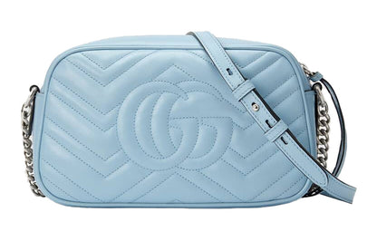 (WMNS) GUCCI GG Marmont Series Bag Small-Size Blue 447632-DTD1Y-4928