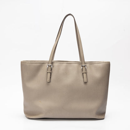Michael Kors Grey Leather Jet Set Travel Tote