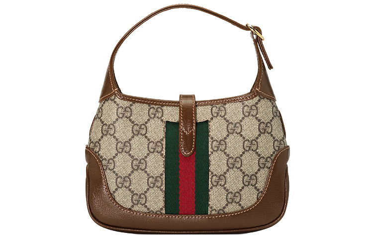 (WMNS) GUCCI Jackie 1961 SeriesGG Canvas Clutch Single Shoulder Bag mini Brown Monogram 637092-HUHHG-8565