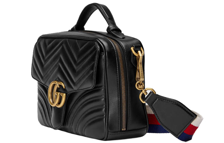 (WMNS) Gucci GG Marmont Leather Shoulder Bag Black 498100-DTDPT-8975