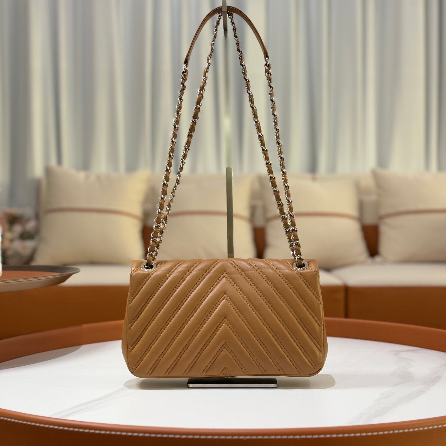 CHANEL CLASSIC FLAP MEDIUM LAMBSKIN CAMEL