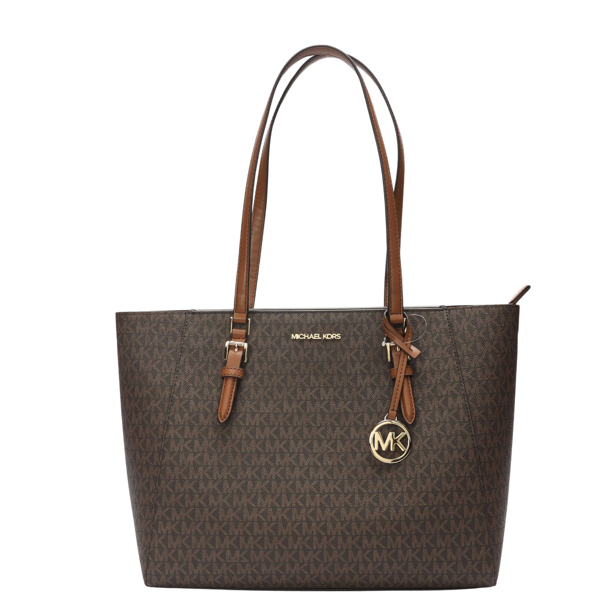 Michael Kors Charlotte Brown Logo Canvas Tote