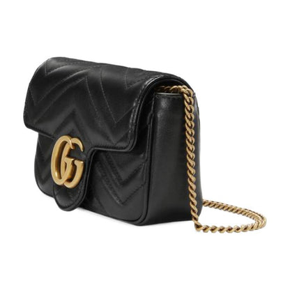 GUCCI GG Marmont Matelasse leather super mini bag 'Black' 476433-DSVRT-1000