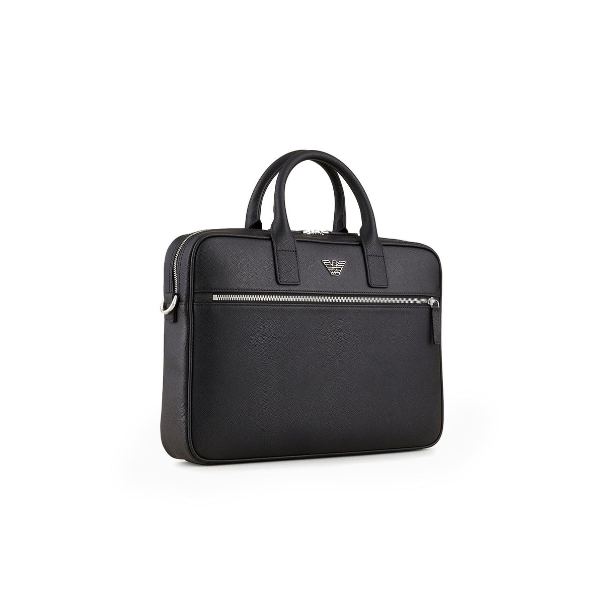 Asv Regenerated Saffiano Leather Business Bag With Eagle Plate