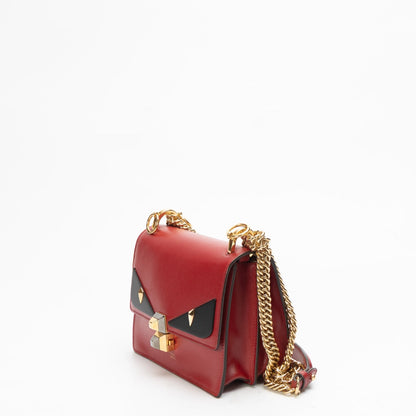 Fendi Vitello Monster Eyes Studded Kan Shoulder Bag
