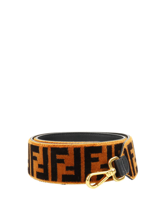 Fendi Shearling Wide Shoulder Strap.