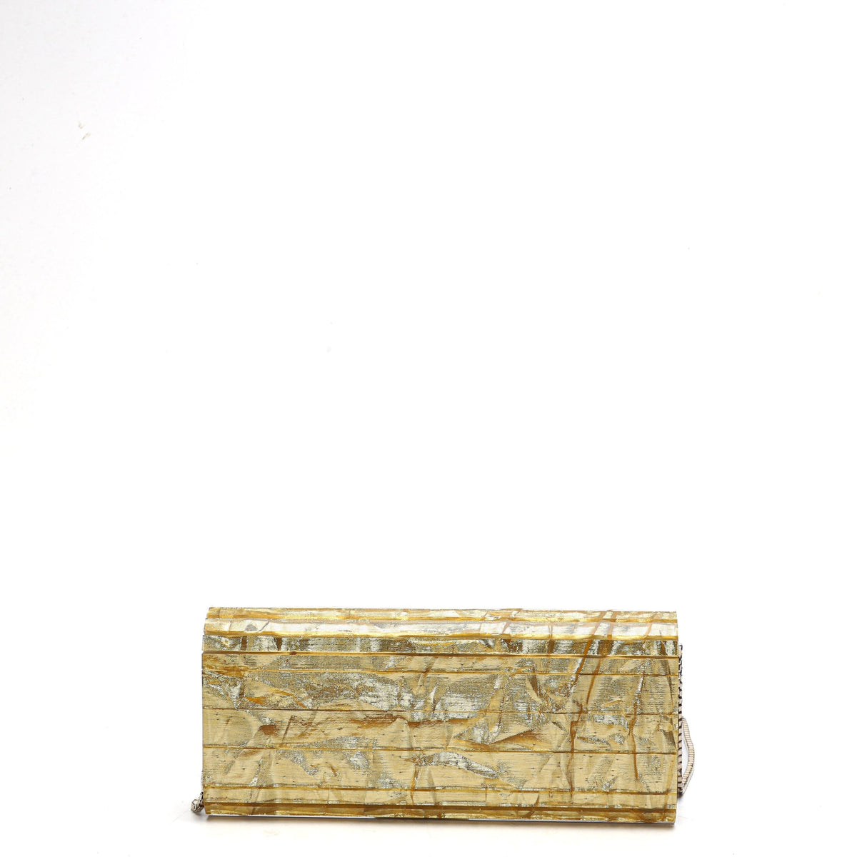 Jimmy Choo Sweetie Gold Metallic Crush Clutch Bag
