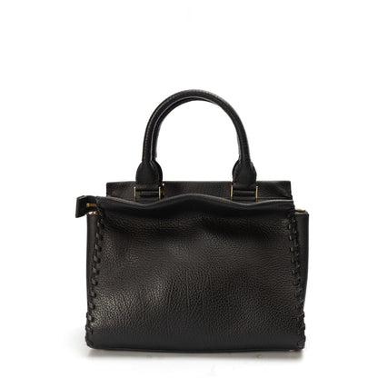 Kate Spade Black Larissa Floral Whipstitch Satchel