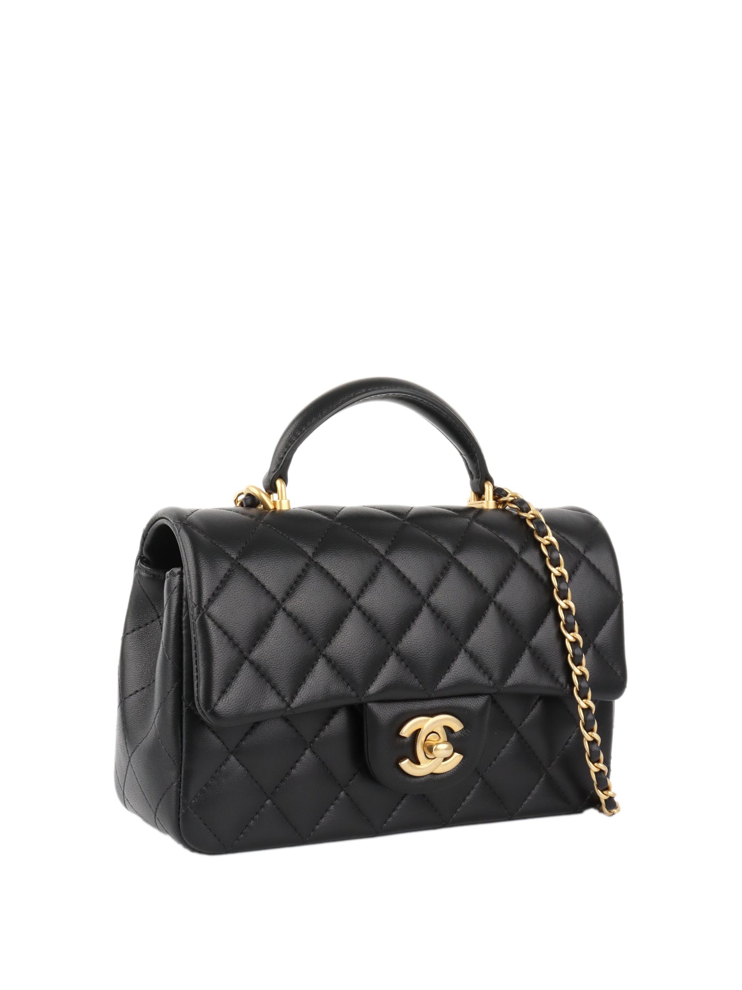 Chanel Black Rectangular Mini Classic Flap with Handle.