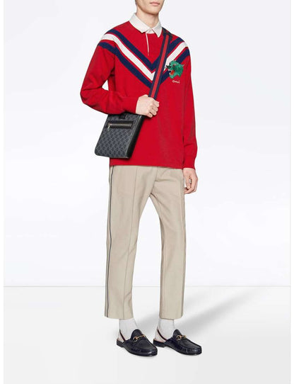 Gucci Black GG Supreme canvas small messenger bag