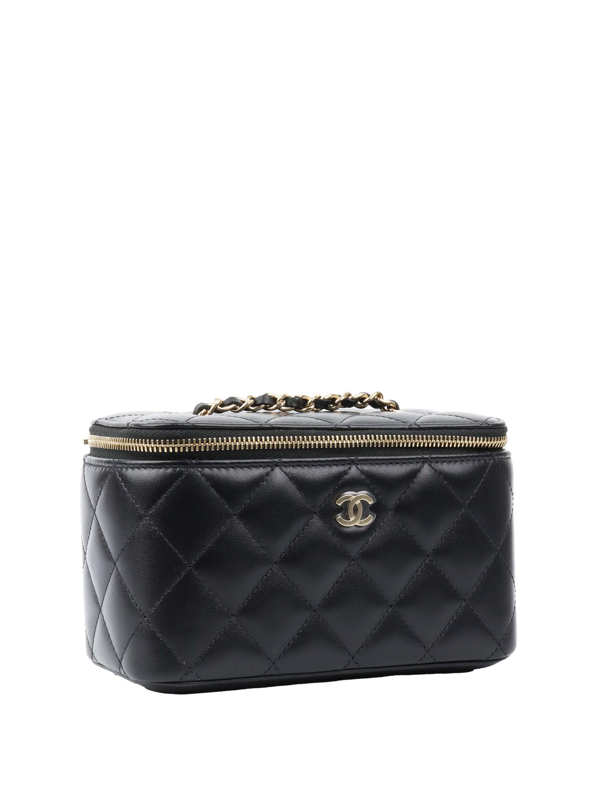 Chanel Black Lambskin Vanity Bag.