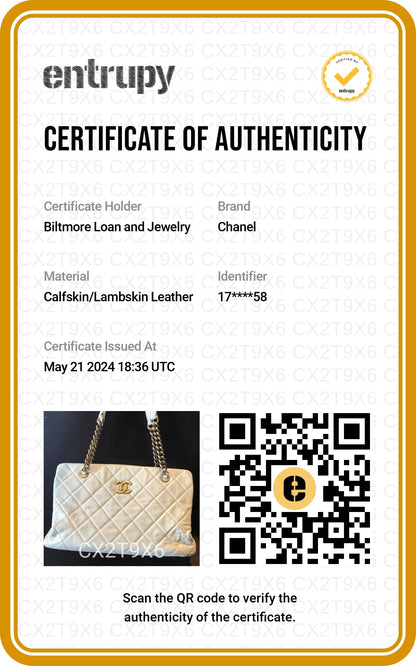 Chanel Vintage Quilted Calfskin Leather Crown CC Tote