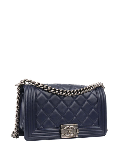 Chanel Medium Navy Boy Bag.