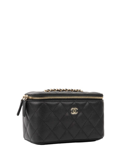 Chanel Black Caviar Vanity Case.