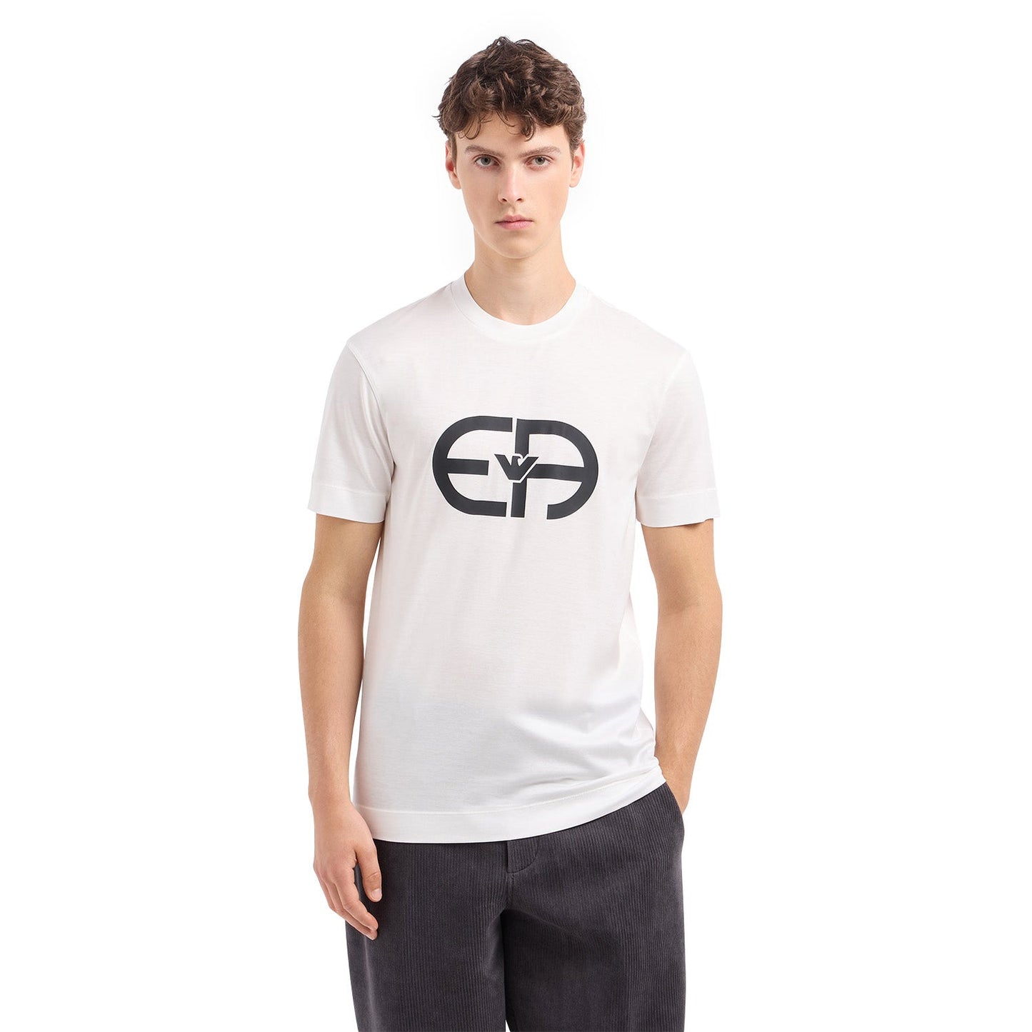 Lyocell-Blend Jersey T-Shirt With Oversized Ea Logo