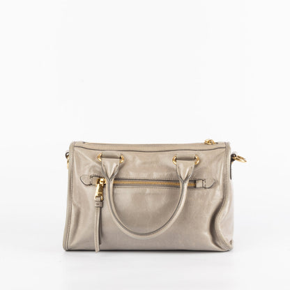 Miu Miu Vitello Shine Leather Bauletto Satchel