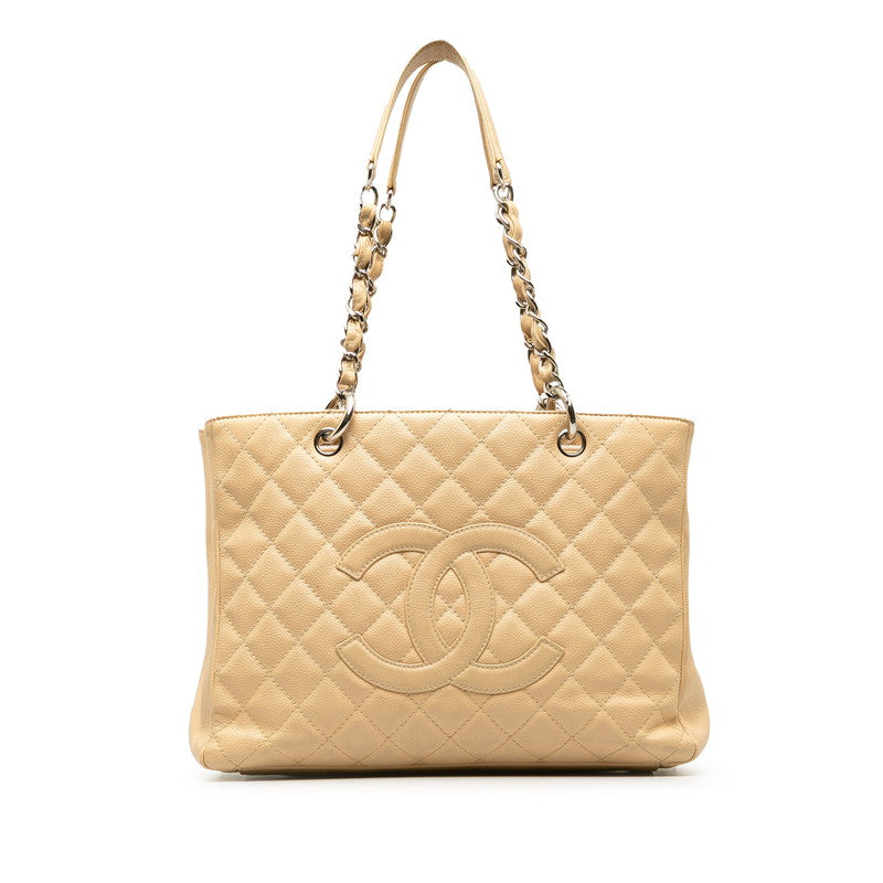 Chanel Mattress Chain  Bag Beige ilver Caviar S Lady Chanel