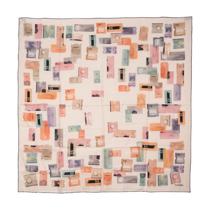 Chanel Pastel Silk CC Ticket Scarf