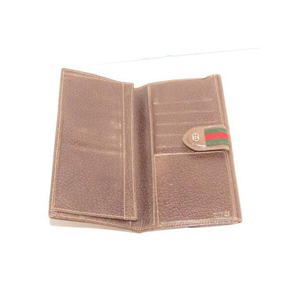 Gucci Brown G Printed Green Stripe Xl W Collection Continental Sherry Wallet