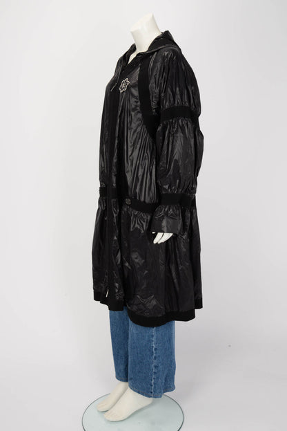 Chanel Black Nylon Snowflake CC Parka Jacket FR 48