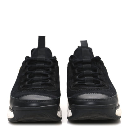 Velvet Calfskin Mixed Fibers CC Sneakers 38.5 Black