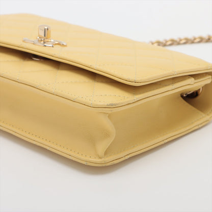Chanel Matrasse  Chain Wallet Yellow G