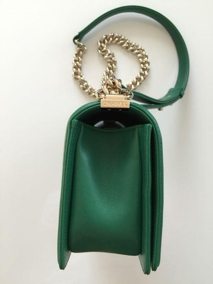 Chanel Boy Medium HandBag Green