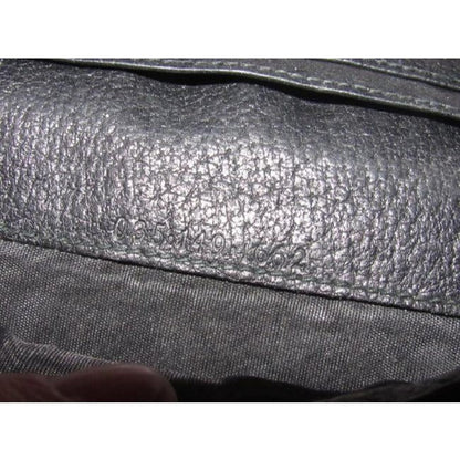 Gucci Black Leather With Gold Belt Buckle Clasp Vintage Wallet
