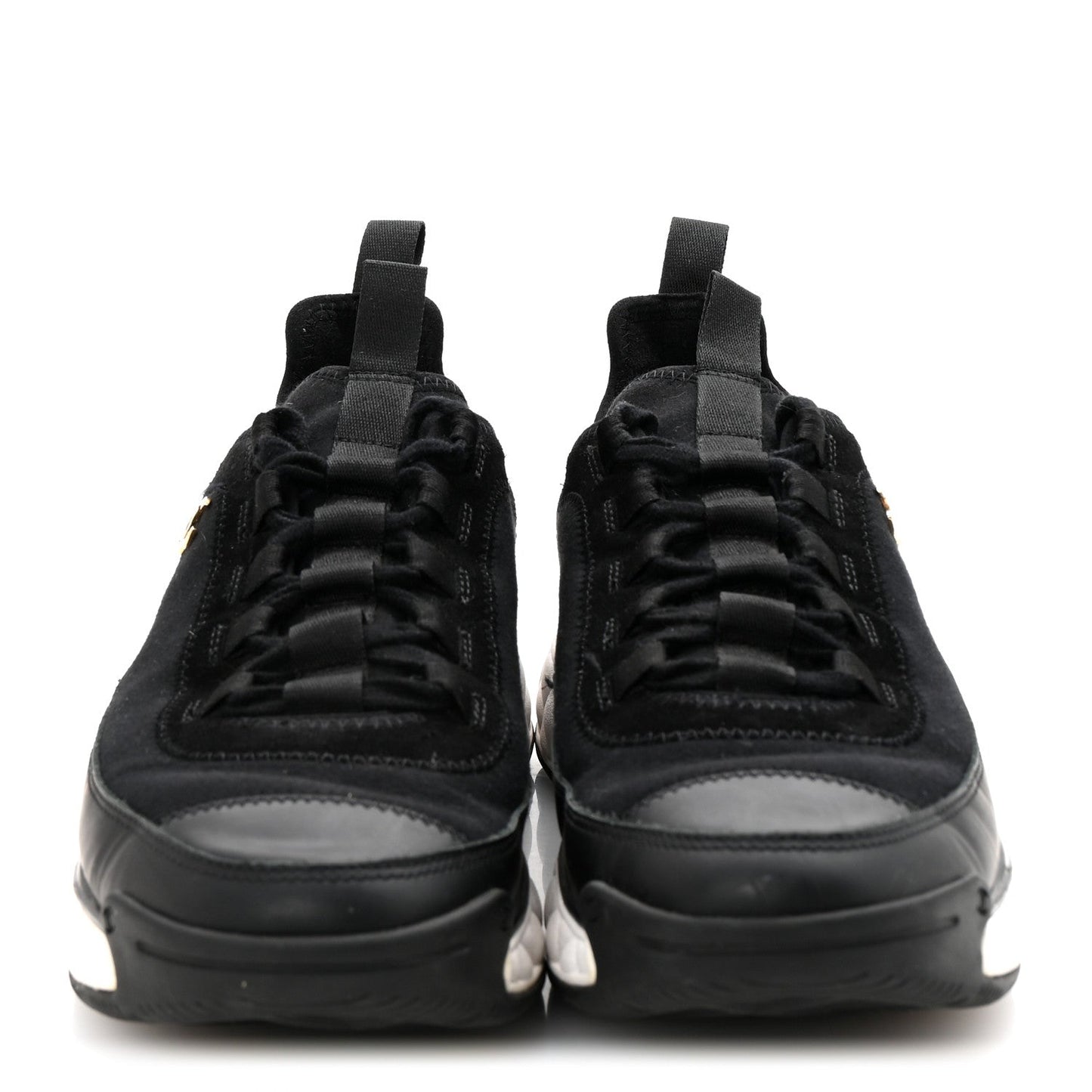 Velvet Calfskin Mixed Fibers CC Sneakers 38.5 Black