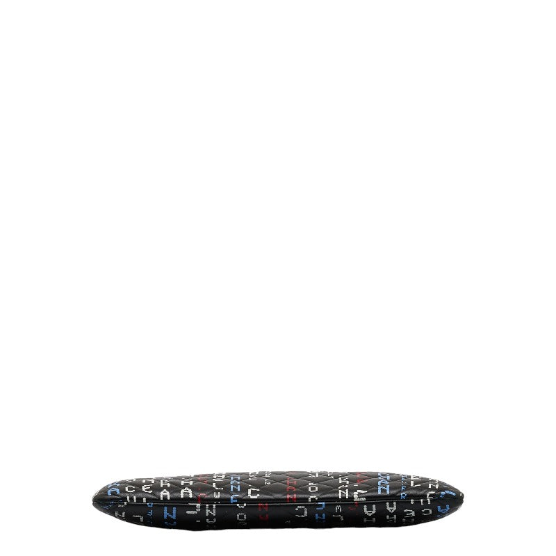 Chanel Matrases Typography Cocomark econd Bag Cratch Bag Black Multicolor in  CHANEL