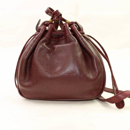 Gucci Bucket Bag Drawstring Burgundy Leather Satchel
