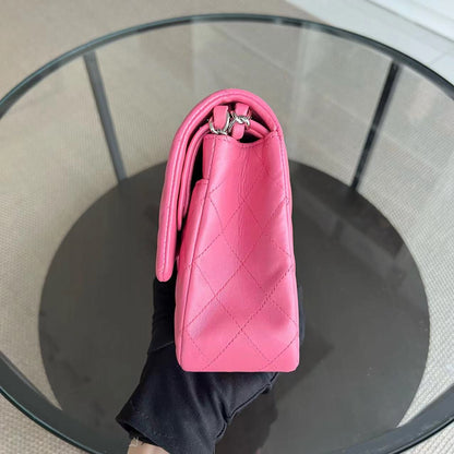 Quilted Lambskin Sakura Pink Silver Hardware Series 16