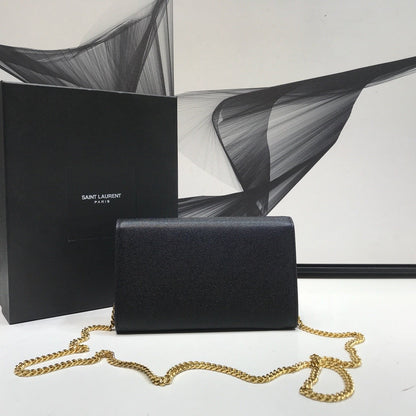 Yves Saint Laurent Uptown Chain Wallet Black