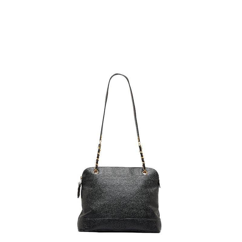 Chanel Triple Co. Gold  Chain houlder Bag Black Caviar S  CHANEL