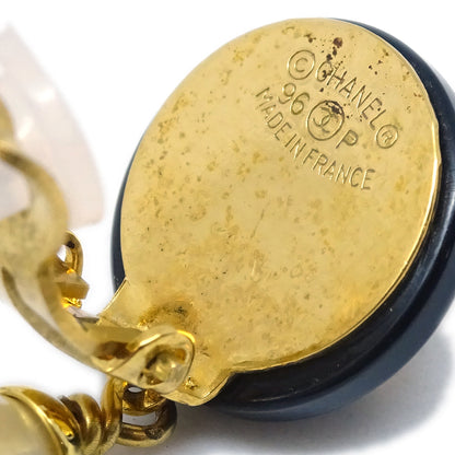 Chanel Dangle Earrings Clip-On Gold 96P