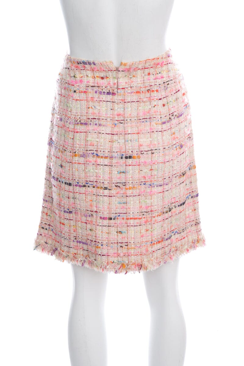 Chanel 2004 Spring Multicolor Tweed Mini Skirt SZ 40