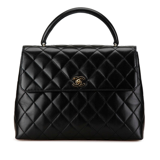 Chanel Matelasse Coco Mark Top Handle Flap Bag Lambskin Shoulder Bag