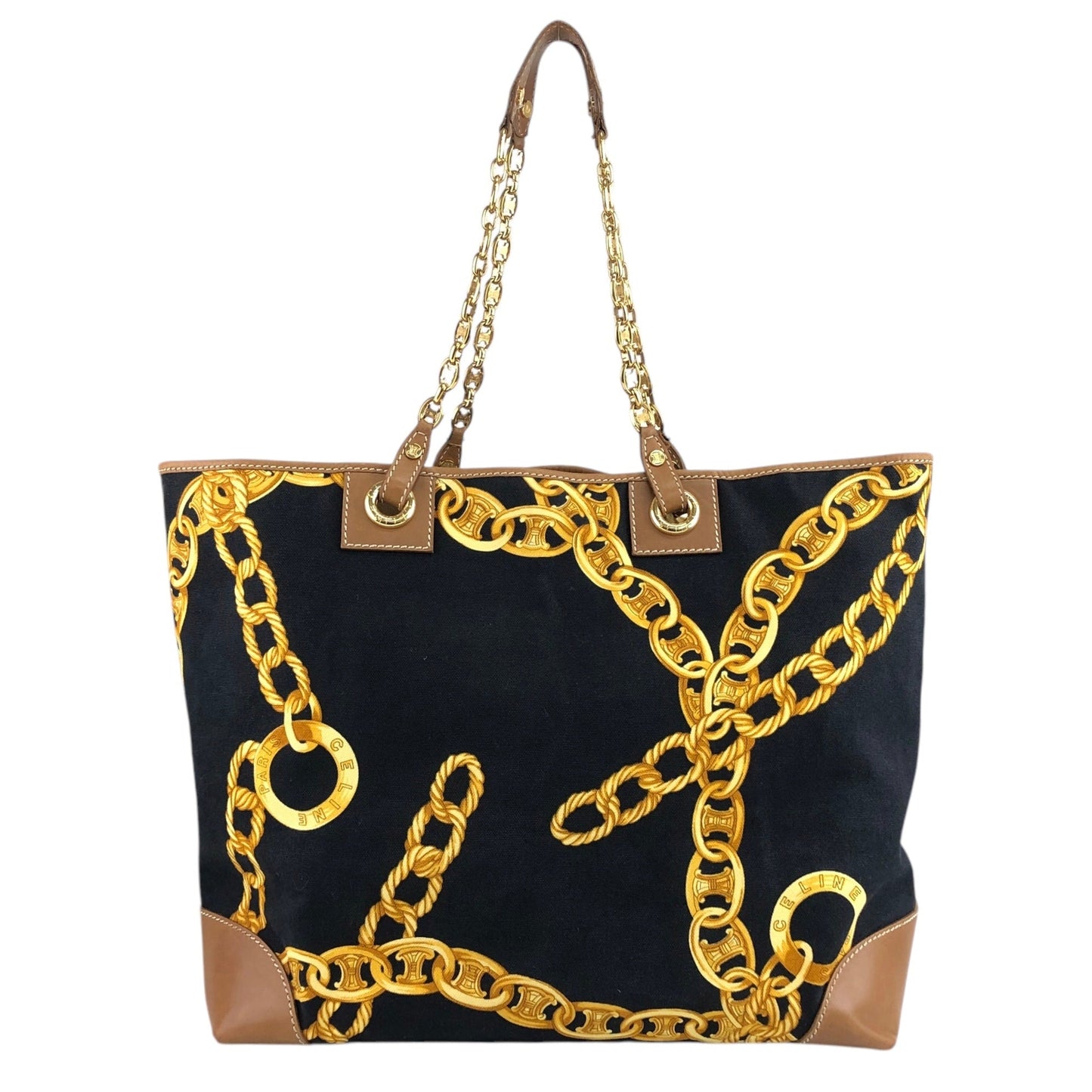 CELINE  Chain Shoulder bag Totebag Black Vintage vskgie