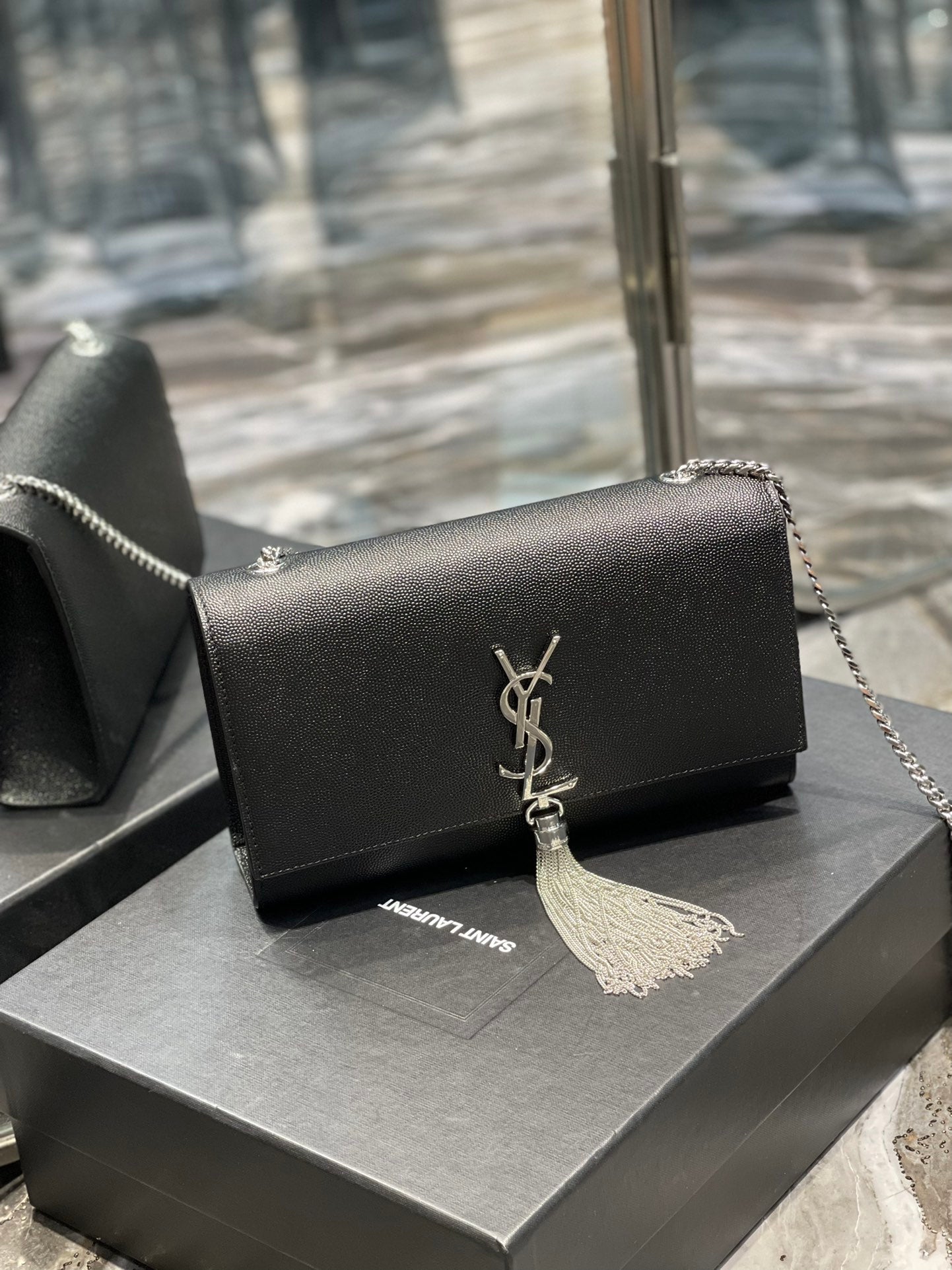 Yves Saint Laurent Kata Medium Chain Bag Black