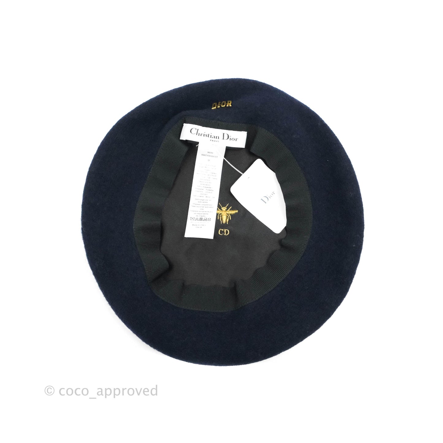 Christian Dior Wool Beret in Bleu Marine