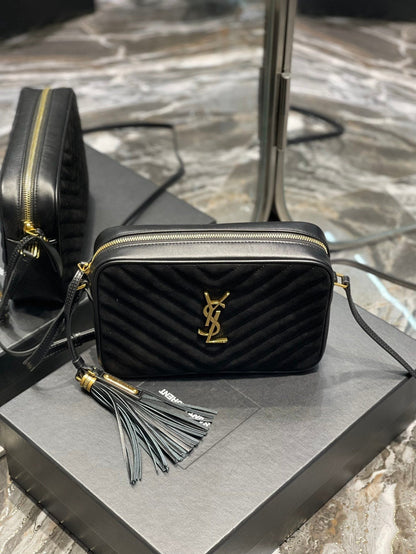 Yves Saint Laurent Lou Camera Bag Black With Gold Hardware