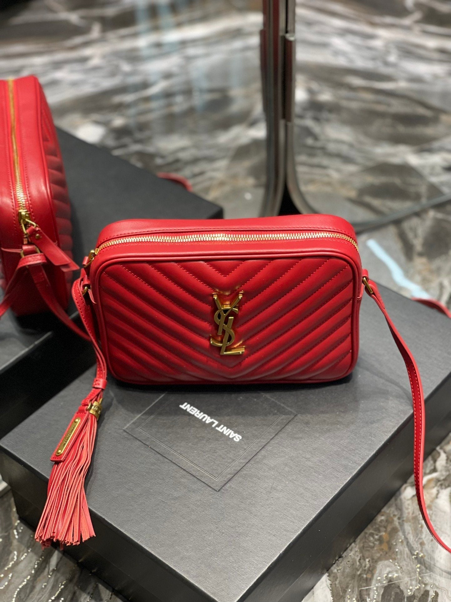 Yves Saint Laurent Lou Camera Bag Red