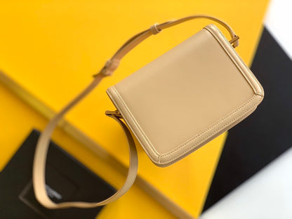 Yves Saint Laurent Solferino Small Satchel Bag Beige In Box With Gold Hardware