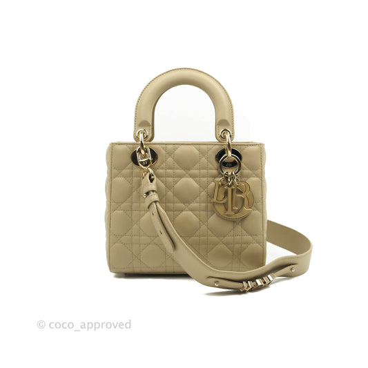 Christian Dior Lambskin My ABCDior Lady Dior Matte Beige Gold Hardware