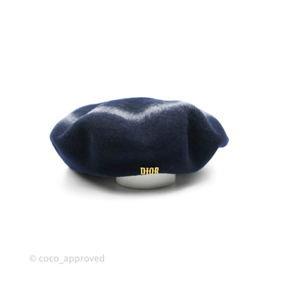 Christian Dior Wool Beret in Bleu Marine