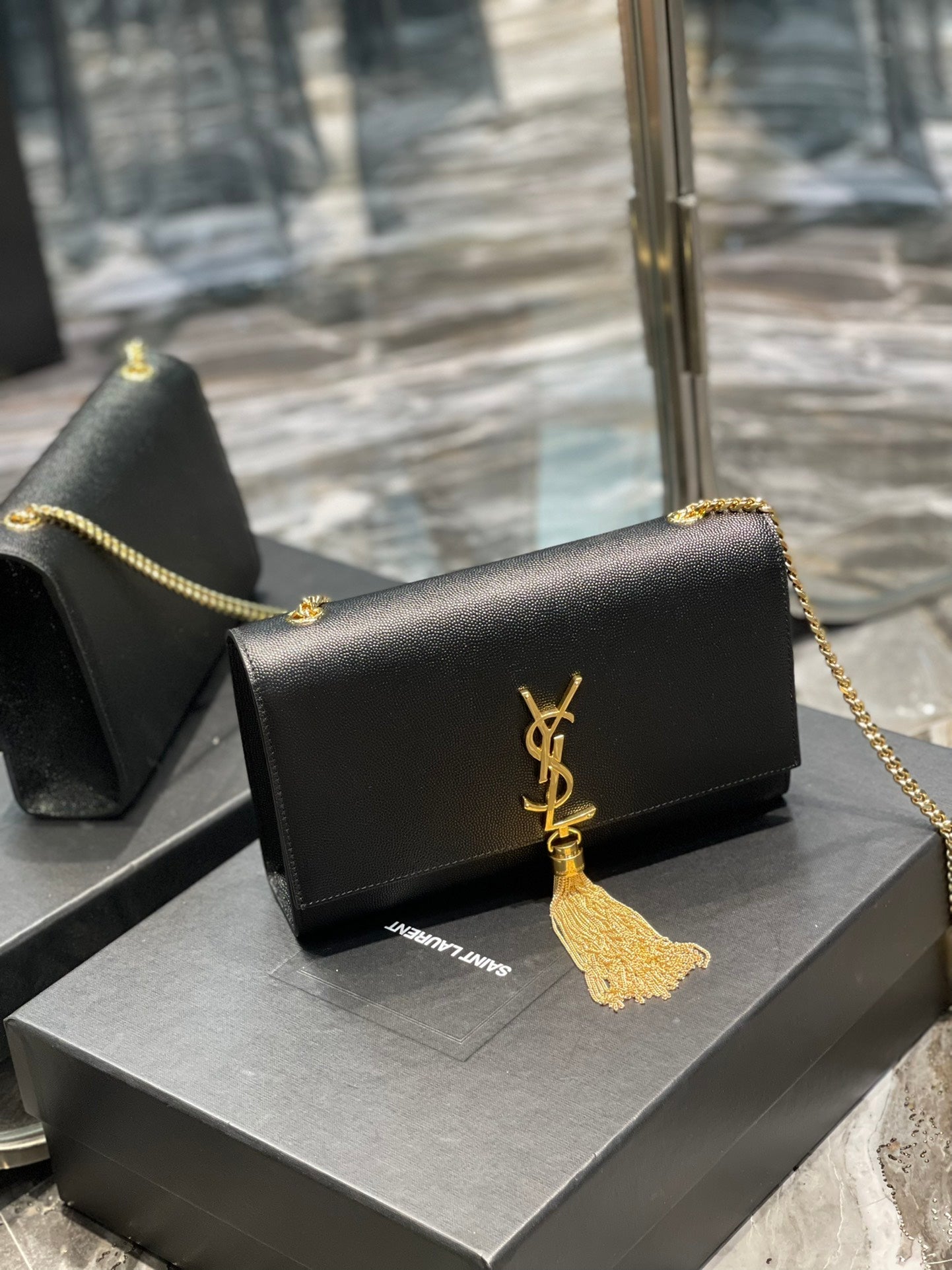 Yves Saint Laurent Kata Medium Chain Bag Black