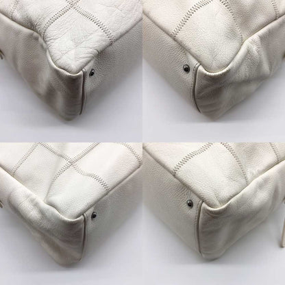 Chanel Leather Boston Bag White Chocolate Bar